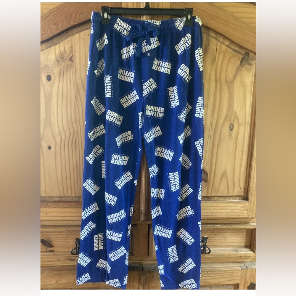 Men’s The Office Dunder Mifflin blue lounge pajama pants - size L